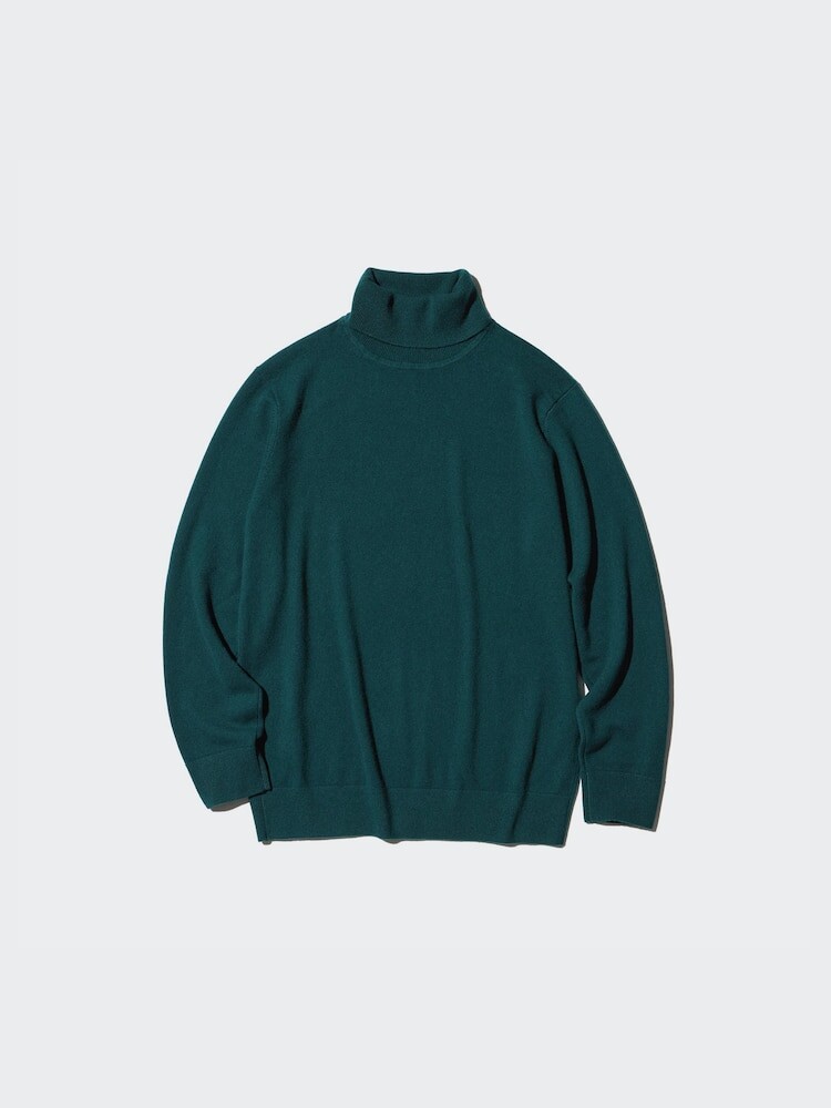 Водолазка из 100% кашемира Uniqlo, цвет 69 синий — фото 4