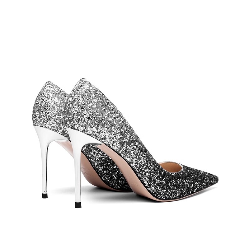 Туфли женские на высоком каблуке Jooc, цвет GRADIENT SILVER【9.5CM】 — фото 4