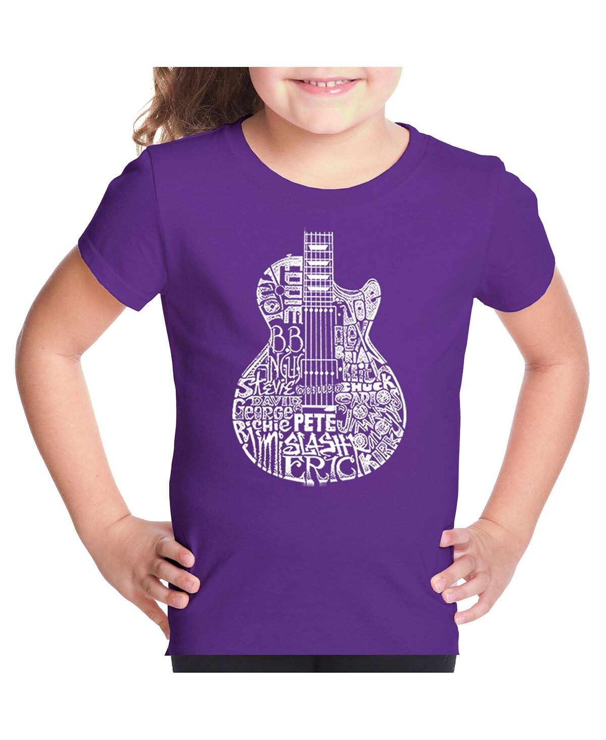 

Футболка Big Girl's Word Art - Голова рок-гитары LA Pop Art