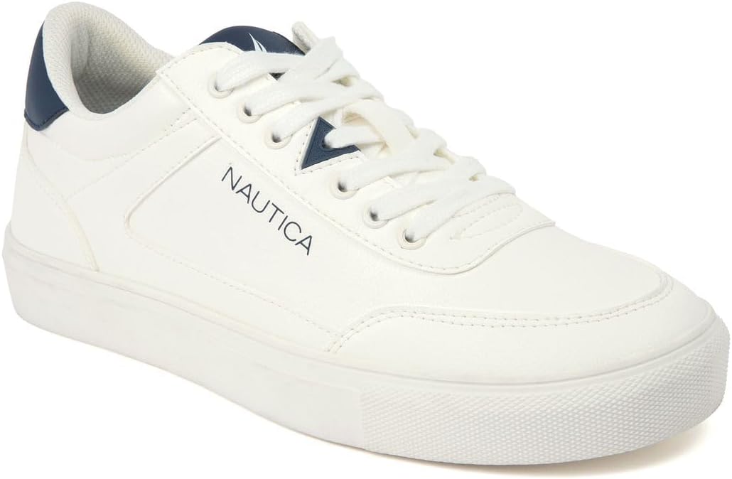 

Мужская повседневная обувь Nautica, классические низкие лоферы на шнуровке, модные кроссовки - в стандартных и широких размерах, White-jansen