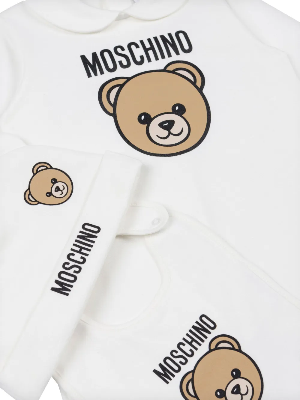 Подарочный комплект для новорожденного с логотипом Moschino Kids, белый — фото 3