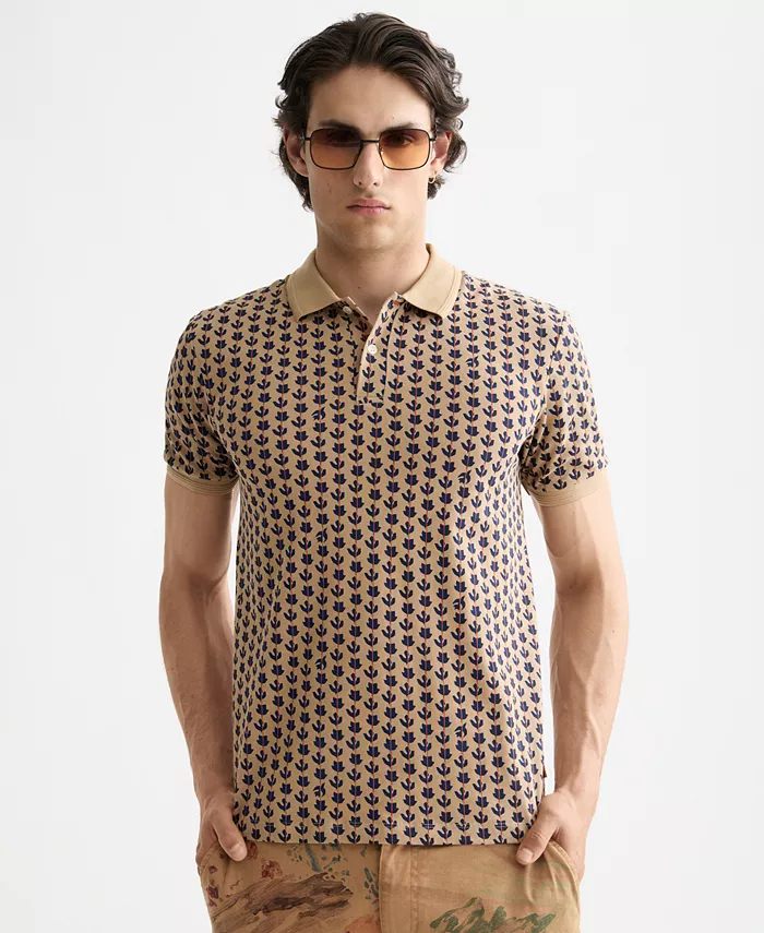

Мужская поло с принтом по всей поверхности Scotch & Soda, коричневый