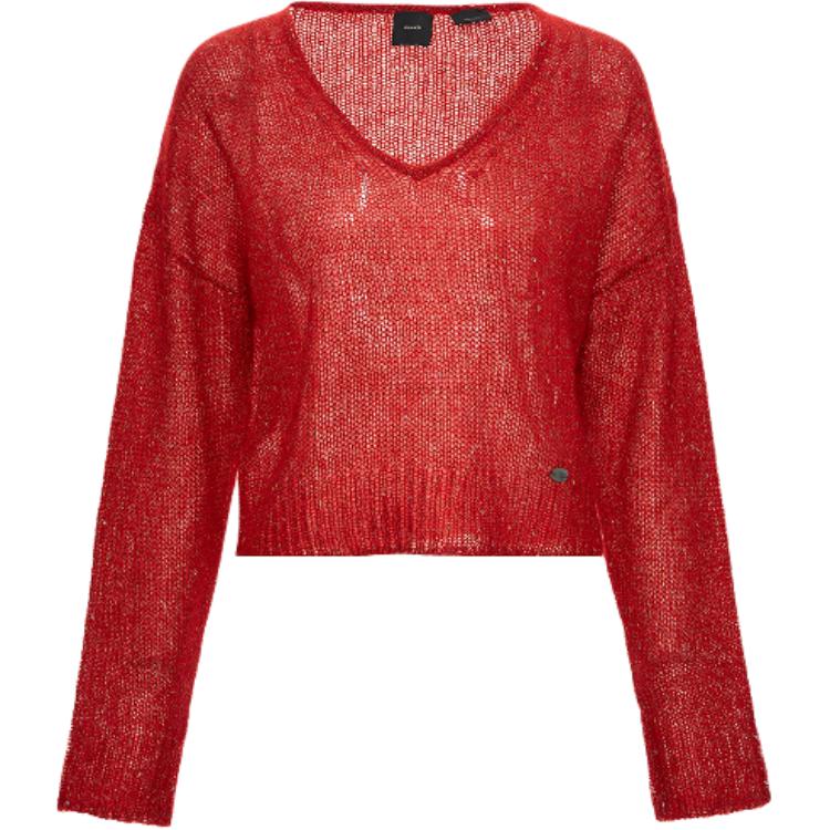 

PINKO Свитер женский красный V-образный вырез Moderate Others