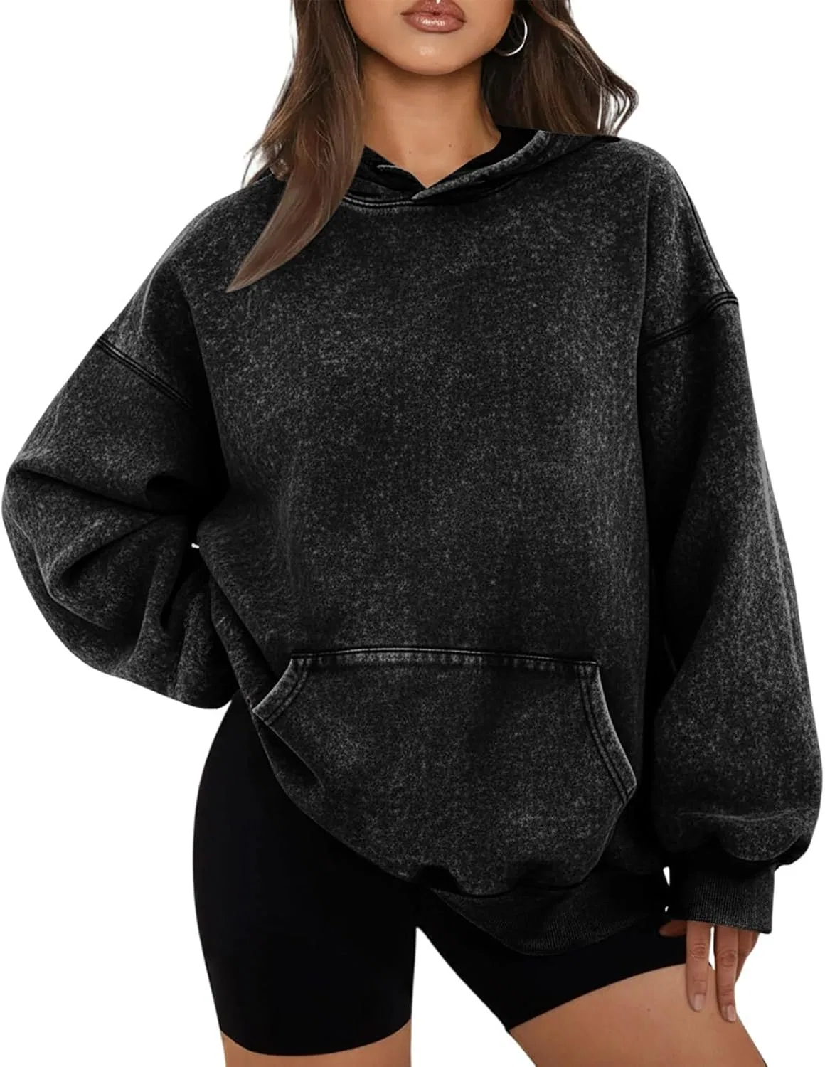 Худи оверсайз женское из хлопка, Black