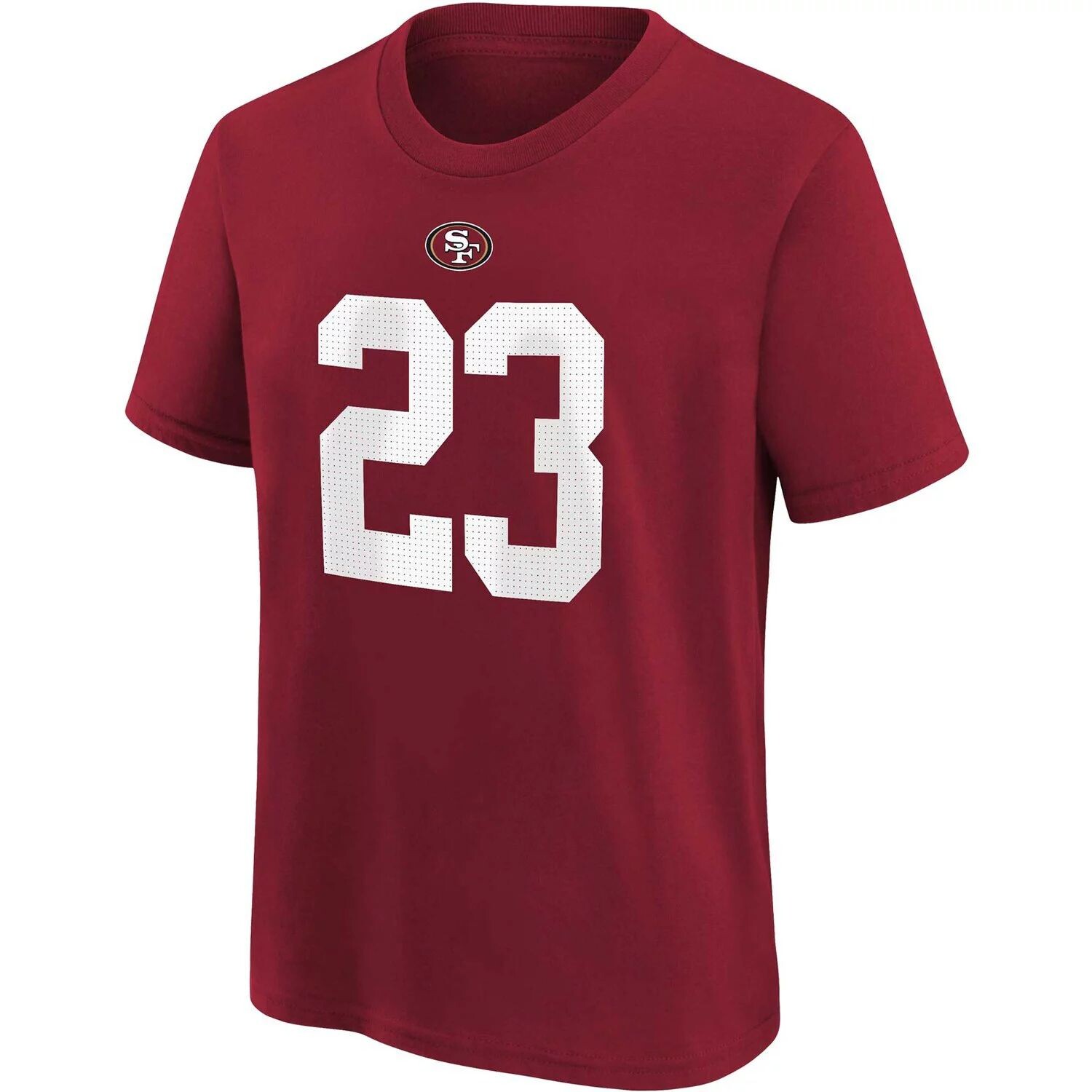 Молодежная футболка Nike Christian McCaffrey Scarlet San Francisco 49ers с именем и номером игрока Nike — фото 2