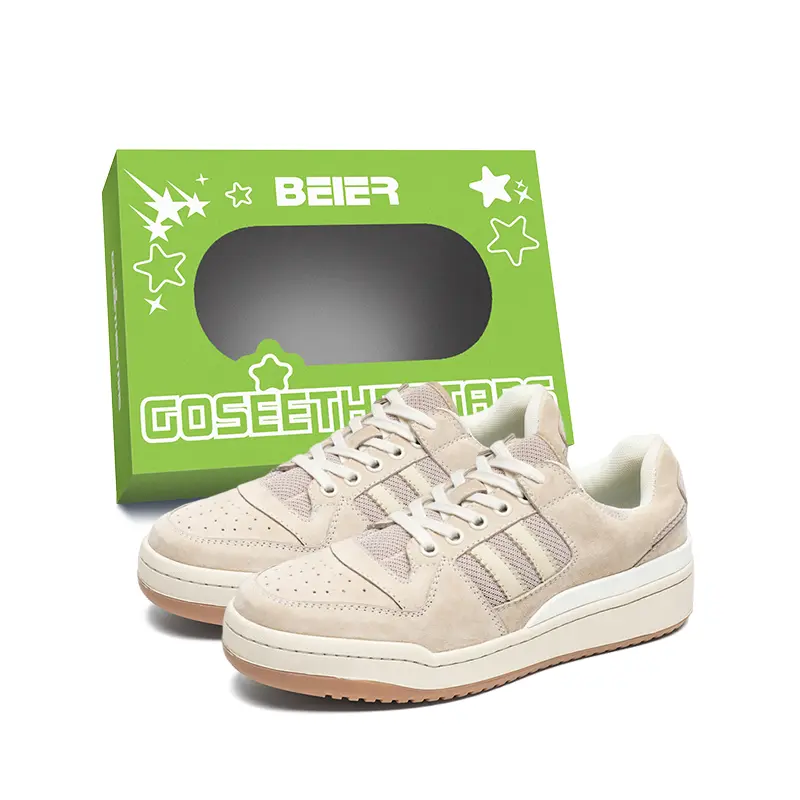 

BEIER Мужские бело-серые низкие скейтерские кроссовки с устойчивостью к истиранию, цвет Gray White