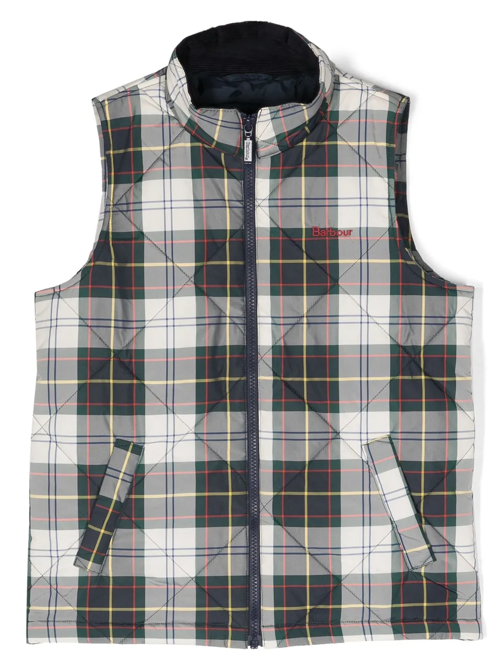 

Дутый жилет в клетку Barbour Kids, синий