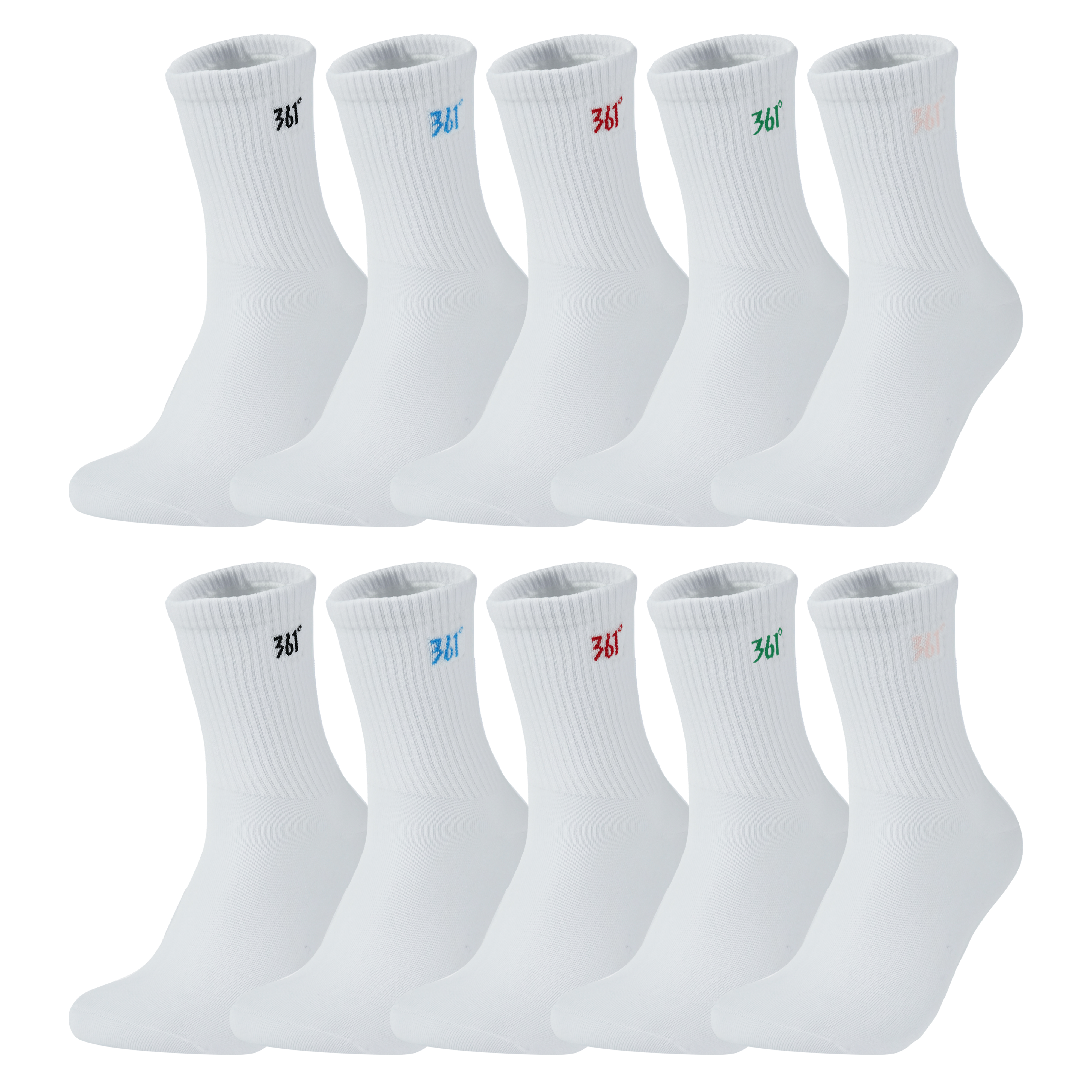 

Комплект унисекс носков до колена 361°, 10 pack (синий+черный+зеленый+red+розовый)