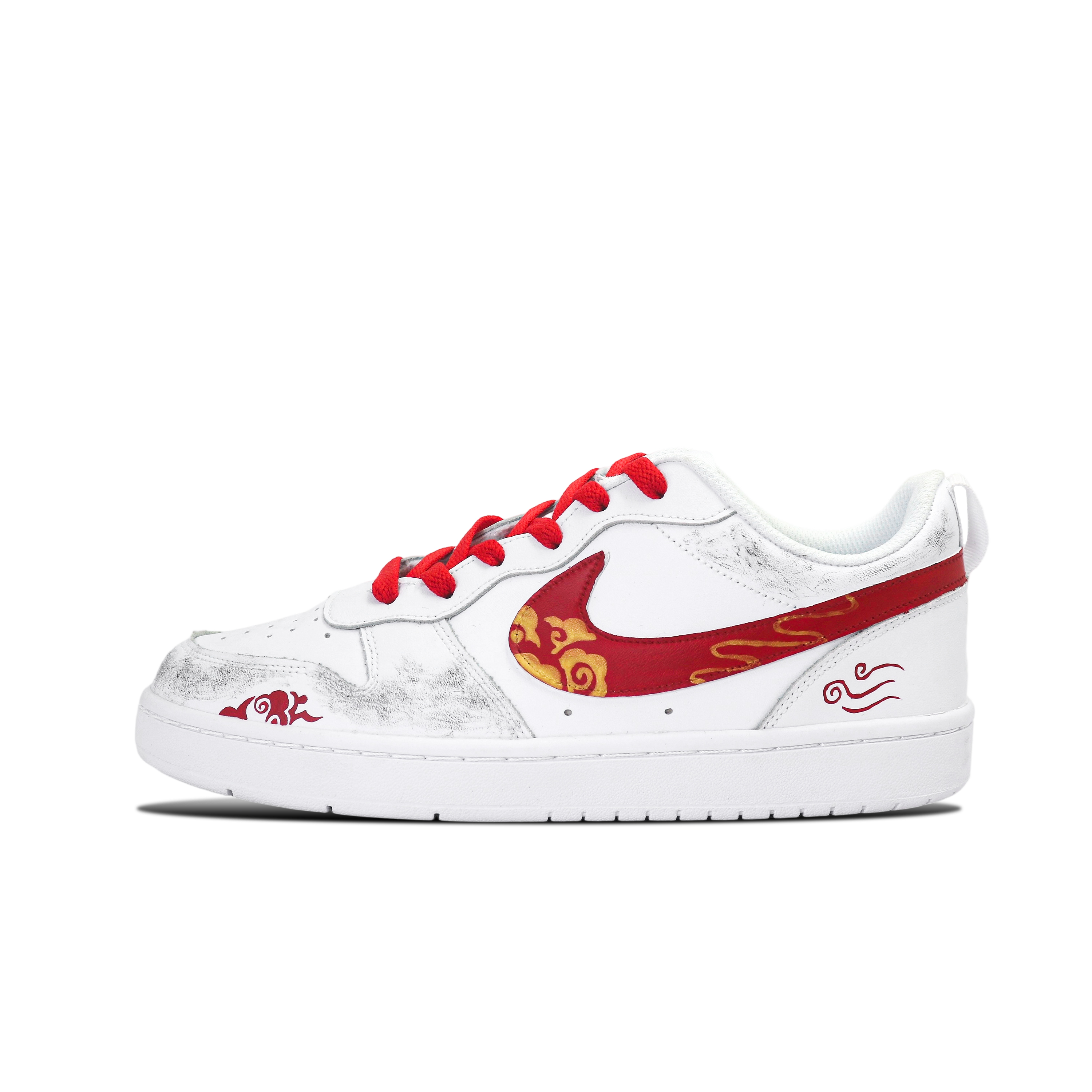 

Детские кроссовки для скейтбординга Court Borough Low 2, износостойкие, дышащие, с низким верхом, для подростков Nike, белый/красный/золотой