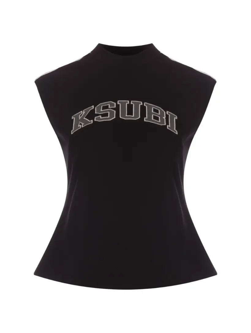 

Хлопковый топ с логотипом Ksubi, черный