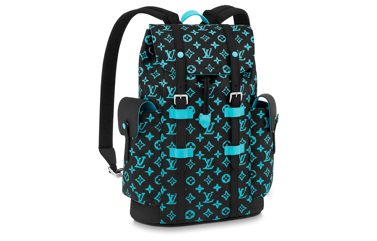 

LOUIS VUITTON Кожаный рюкзак средний мужской черно-синий