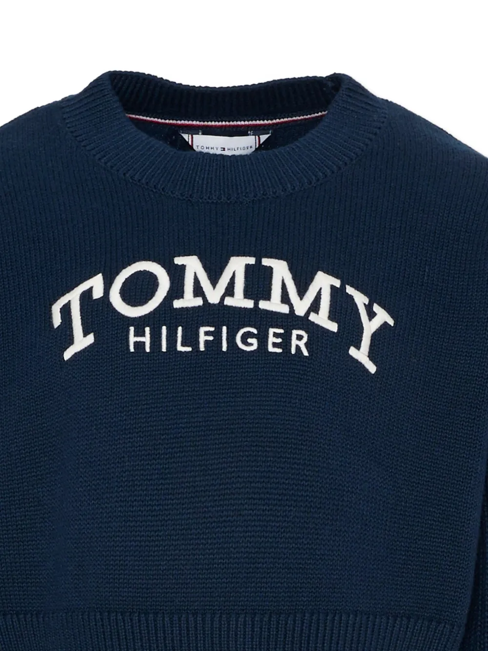 Свитер с круглым вырезом и логотипом Tommy Hilfiger Junior, синий — фото 3