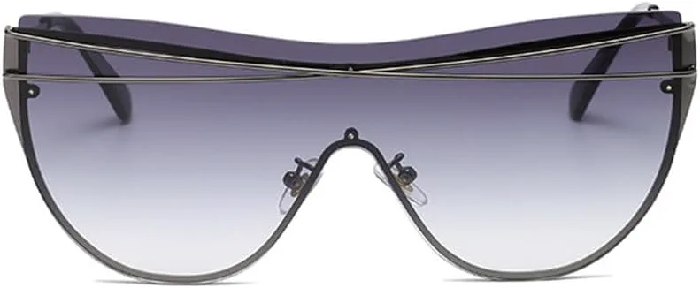 

Модные женские солнцезащитные очки-моноблок, стильные ретро-очки с градиентным переходом цвета, персонализированные, универсальные, без оправы, декоративные MTZJH, 4