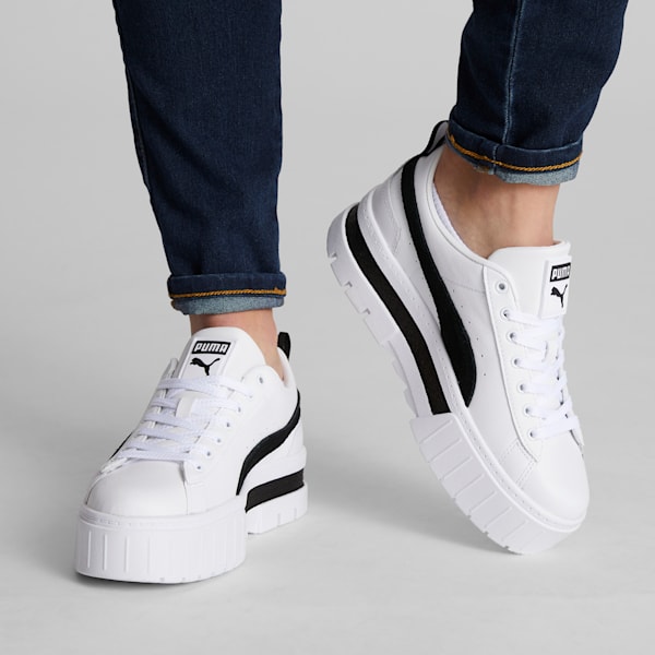 Женские кроссовки Mayze Leather Puma, белый — фото 3