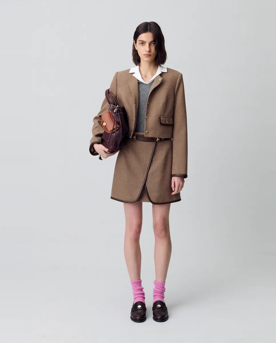 

Короткая юбка в гусиную лапку Claudie Pierlot, многоцветный