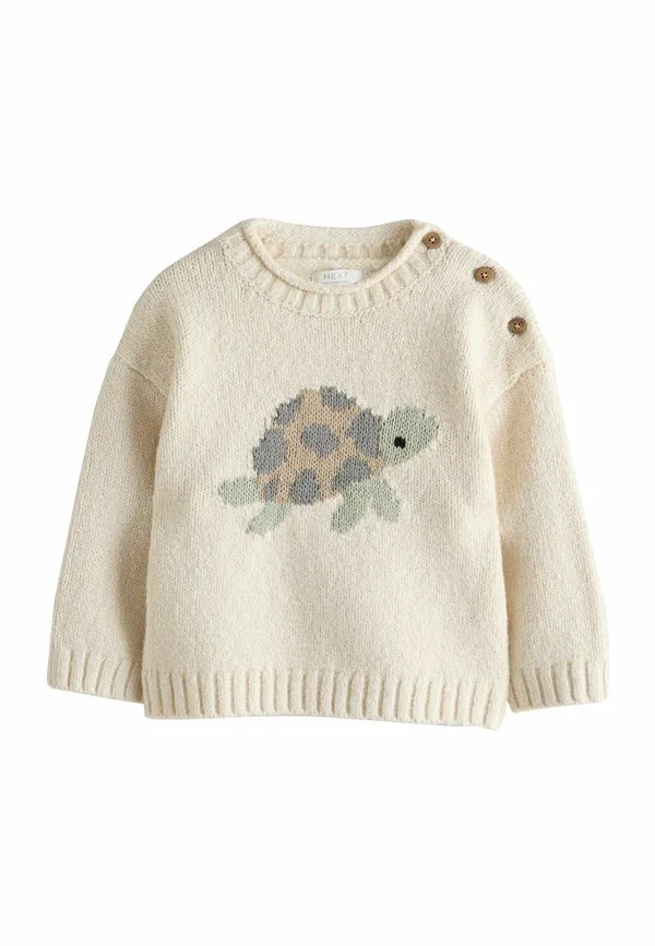 Джемпер с круглым вырезом и характерным рисунком, стандартного кроя. Next, Cream Turtle