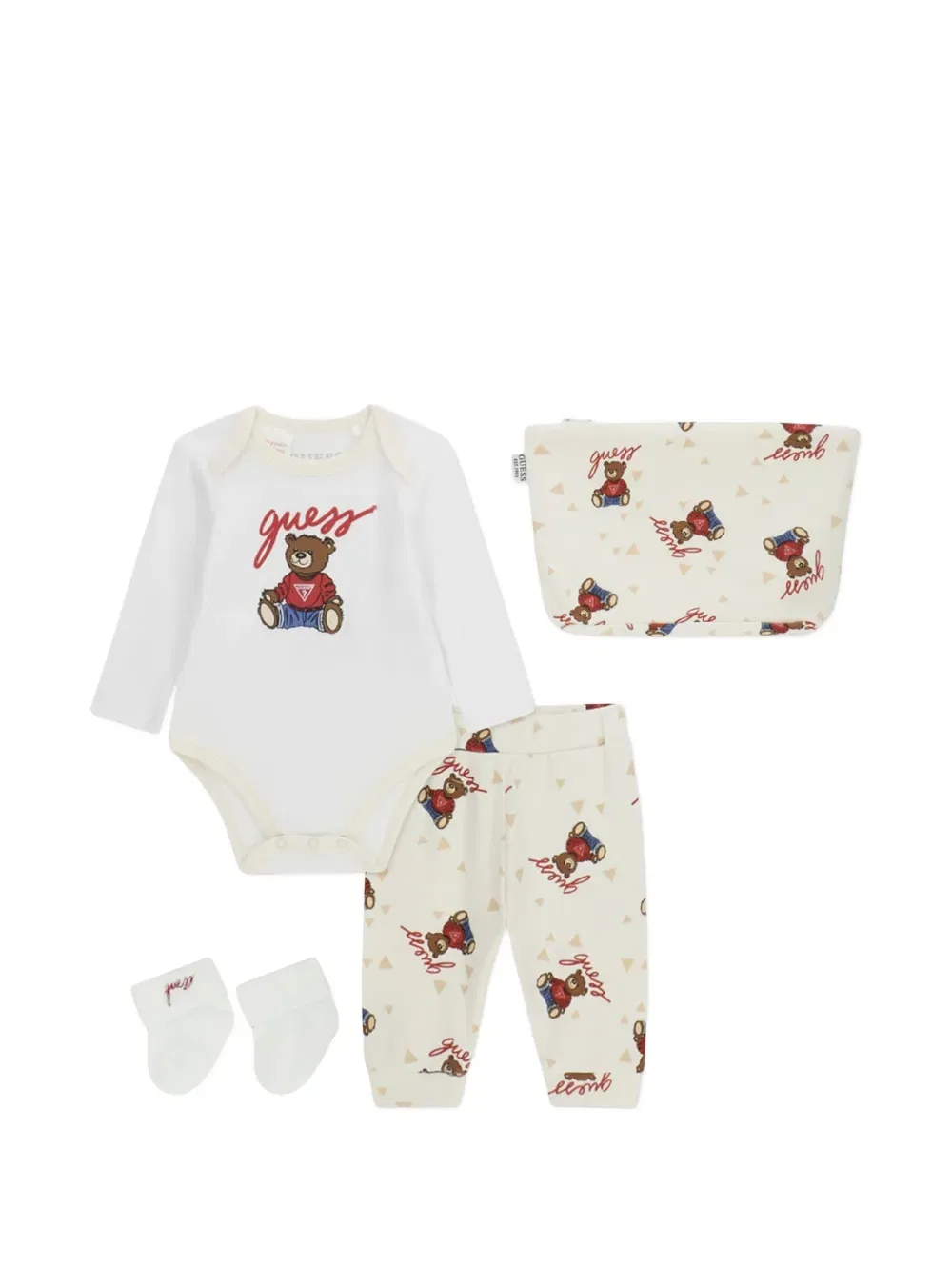 Комплект детского комбинезона с принтом плюшевого мишки Guess Kids, нейтральный