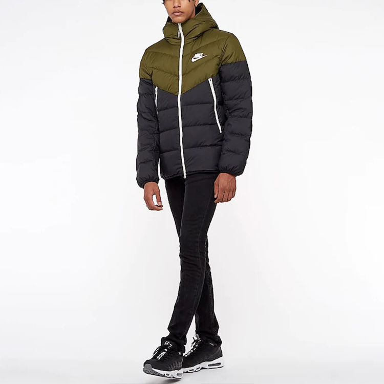 Куртка пуховая мужская зеленая черная разноцветная Nike — фото 4
