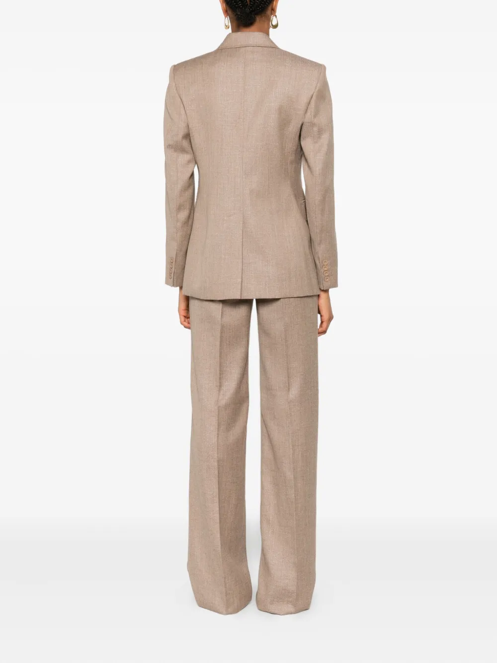 Костюм с однобортным пиджаком Max Mara, коричневый — фото 3