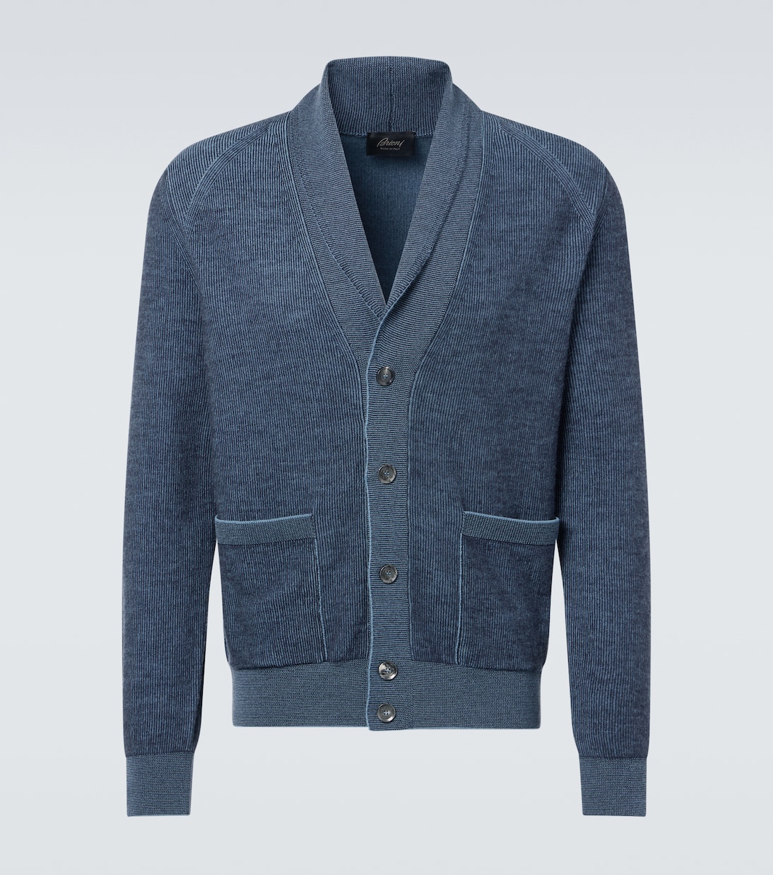 

Кашемировый и шерстяной кардиган Brioni, Flannel/Midnight