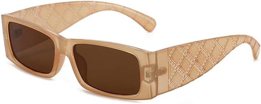 

Симпатичные маленькие квадратные солнцезащитные очки UV400 с узорчатыми дужками для мужчин и женщин, с металлическими шарнирами и широкими зеркальными дужками Weloveushop, Tea Frame Tea Flakes