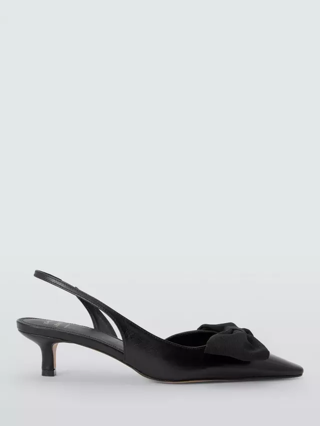 

Туфли-лодочки John Lewis Dolly Leather Mid Heel Demi Bow, черный