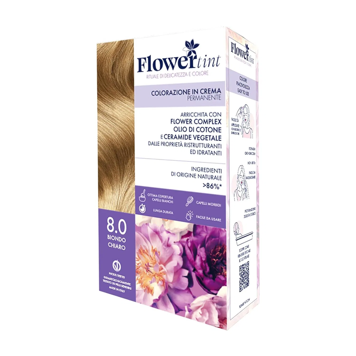 Стойкая крем-краска Purobio Flower Ink Colour 8.0 Light Blonde Generisch, Light Blonde