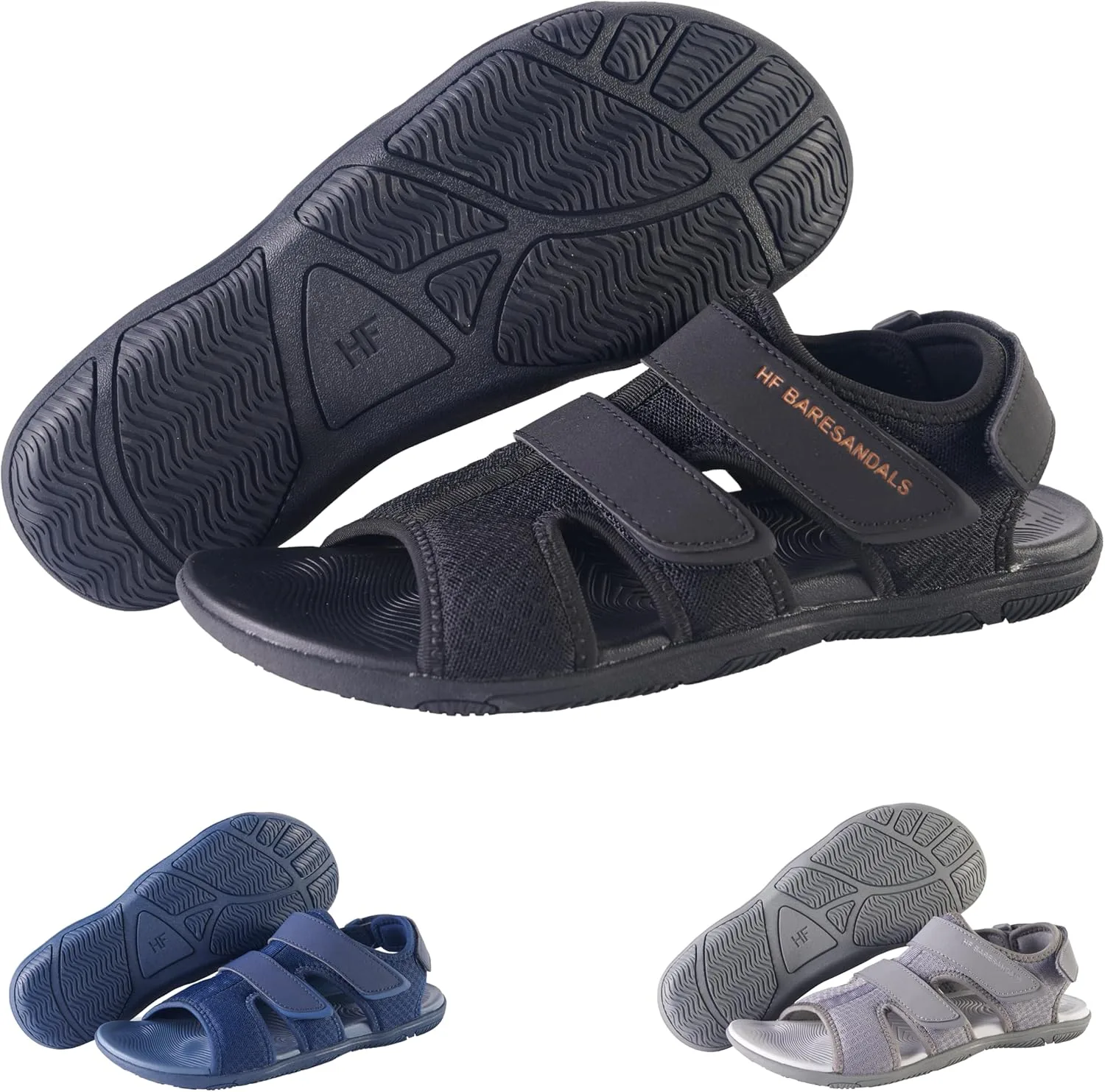 Сандалии Hike Footwear HF Baresandals IV - легкие, удобные сандалии для активной ходьбы в повседневной жизни, с нулевым перепадом высоты подошвы, обеспечивающие комфорт во всех технологиях дня, унисекс, черный