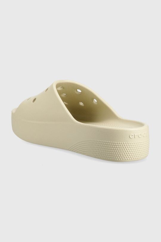 Классические шлепанцы на платформе Crocs, бежевый — фото 3