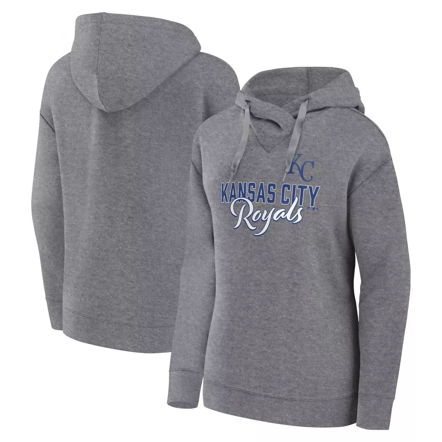 

Женский пуловер с капюшоном больших размеров «Heather Grey Kansas City Royals»