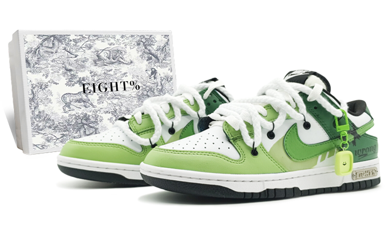 

Кроссовки Nike Dunk Skateboarding Shoes Women's Low-top White/green/yellow, цвет Ocean Green