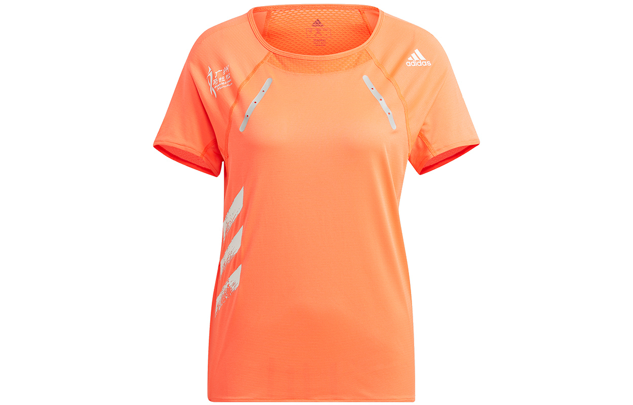 Футболка с рукавом реглан Adidas, красная флуоресцентная — фото 2