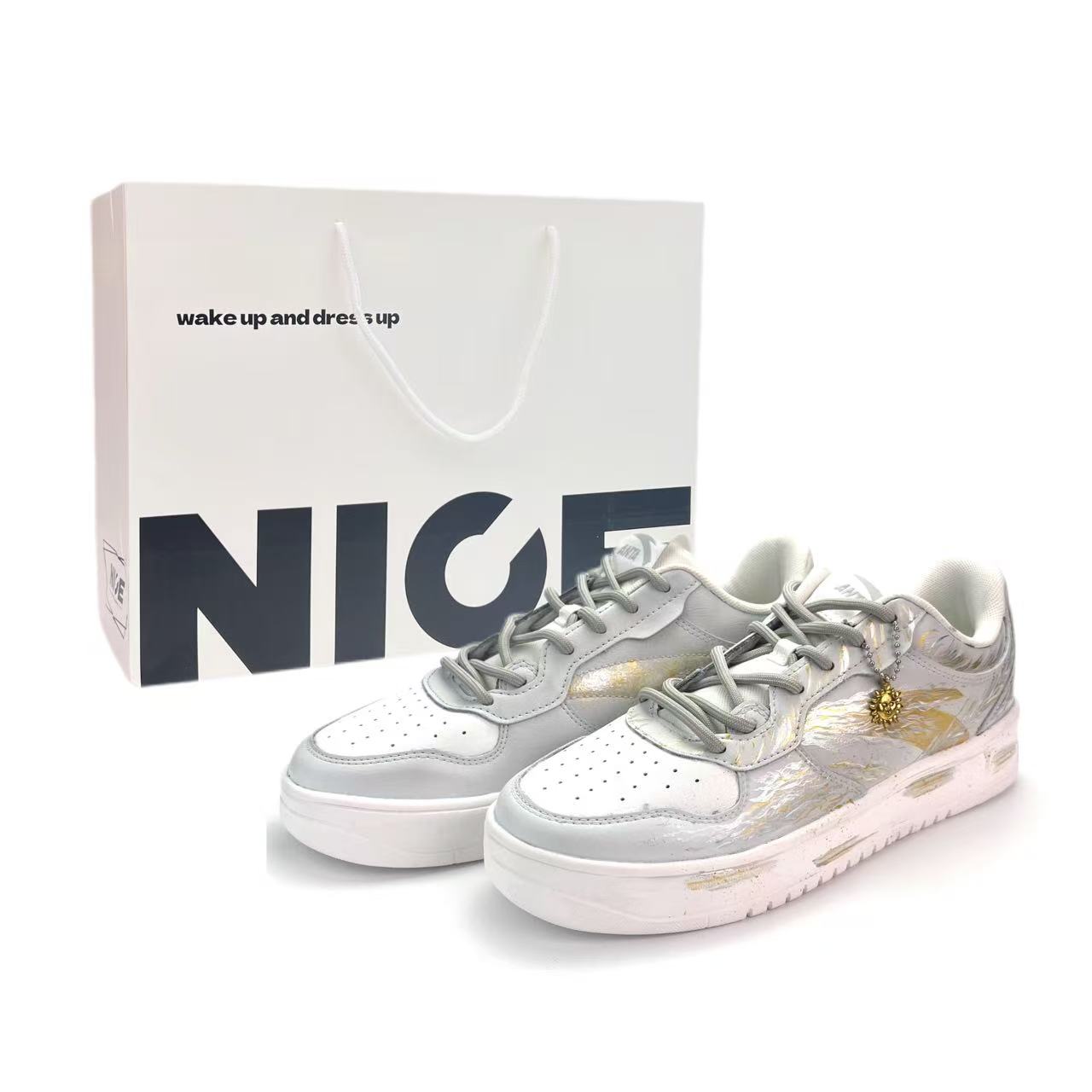 

Расслабленная амортизация, износостойкие низкие кроссовки для скейтбординга unisex ANTA, серый