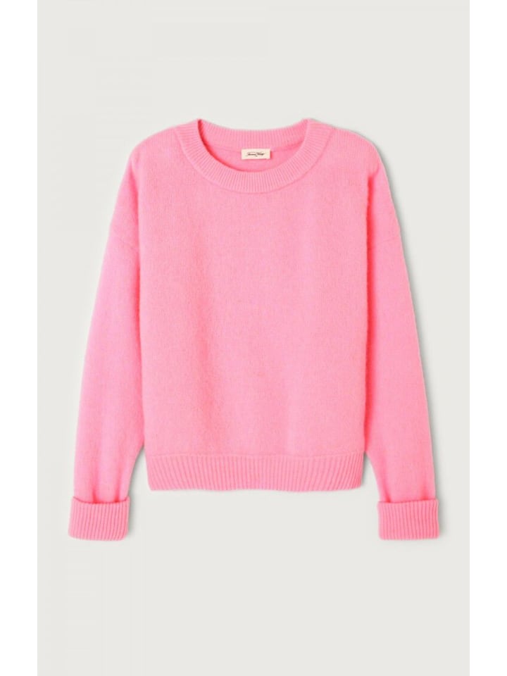 

American Vintage Свитер PULL AMPLE ML COL R в цвете Rose Fluo Chine