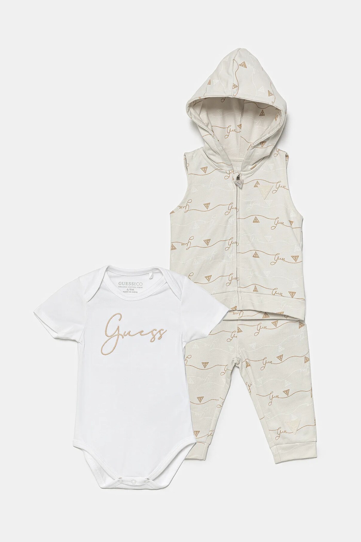 

Хлопковый детский комплект Guess, бежевый