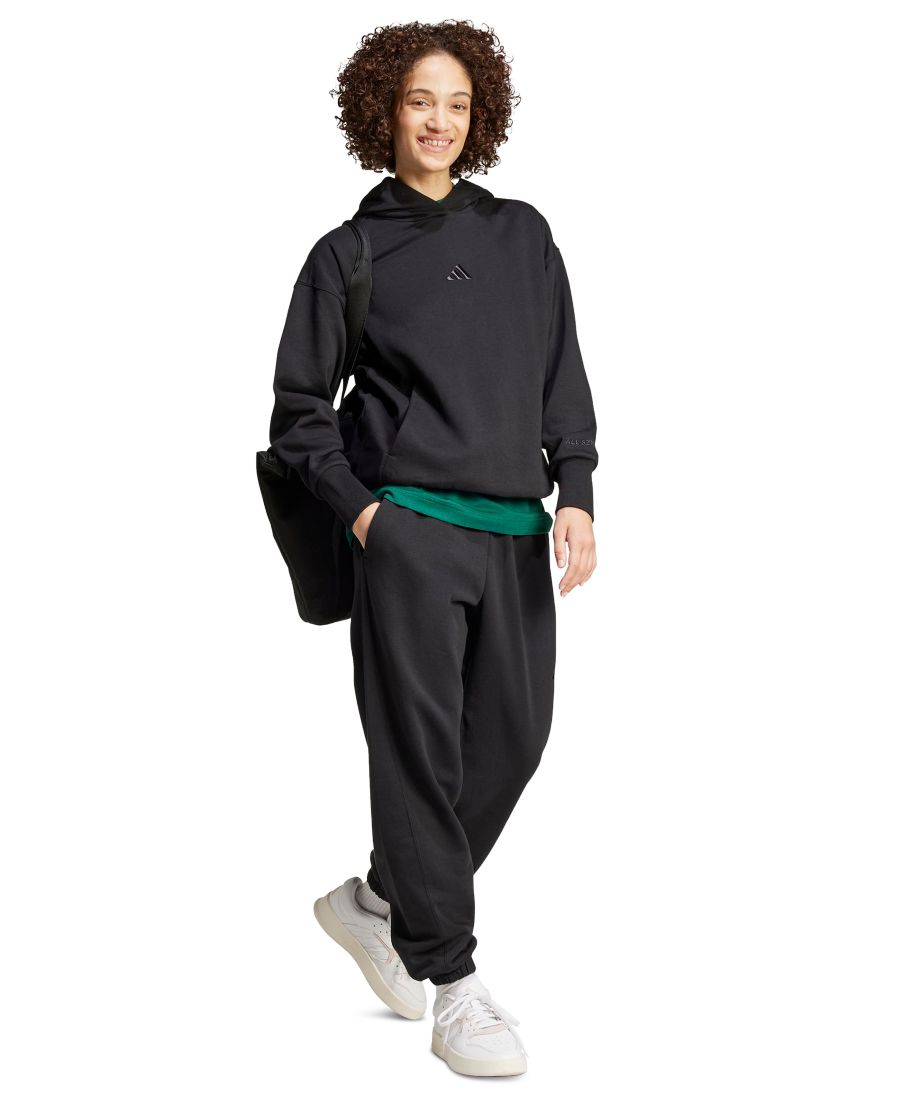 Женские всесезонные свободные брюки на шнуровке Adidas, Black — фото 2