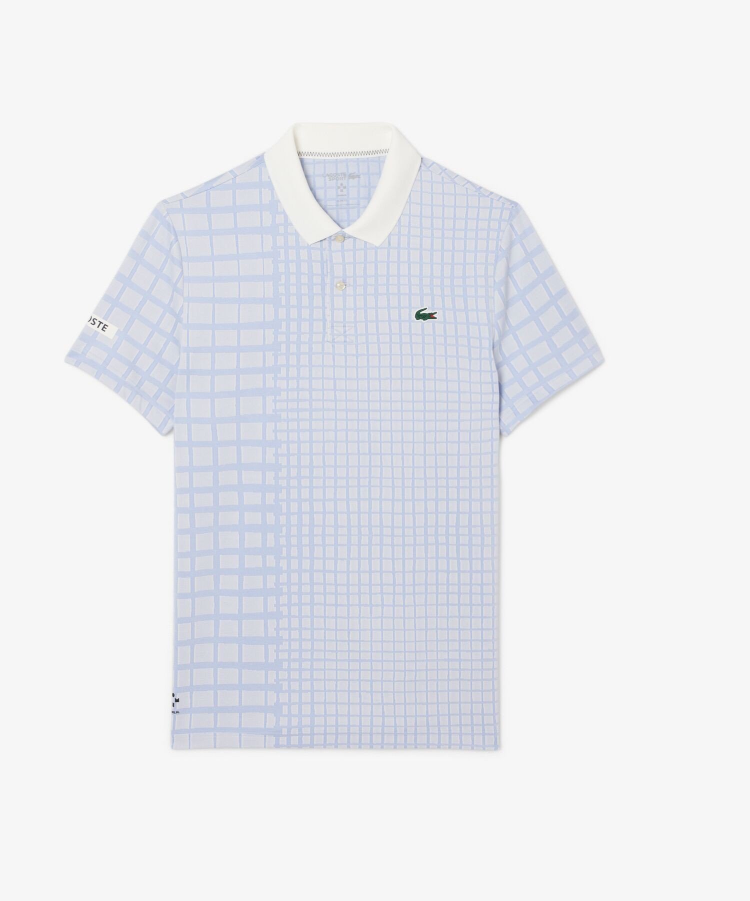 Поло-рубашка LACOSTE Даниила Медведева, принт ракетки, Off white — фото 3