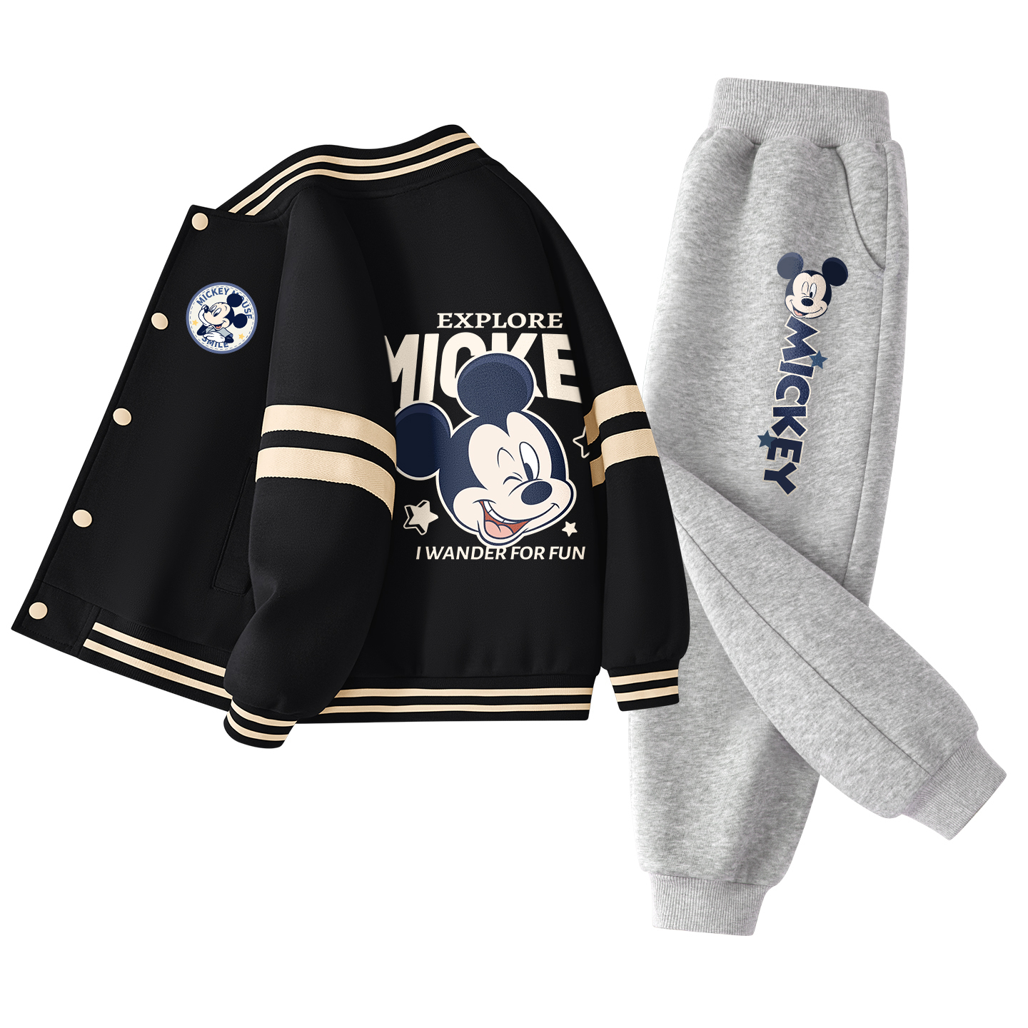 

Детская повседневная спортивная одежда Disney, черный