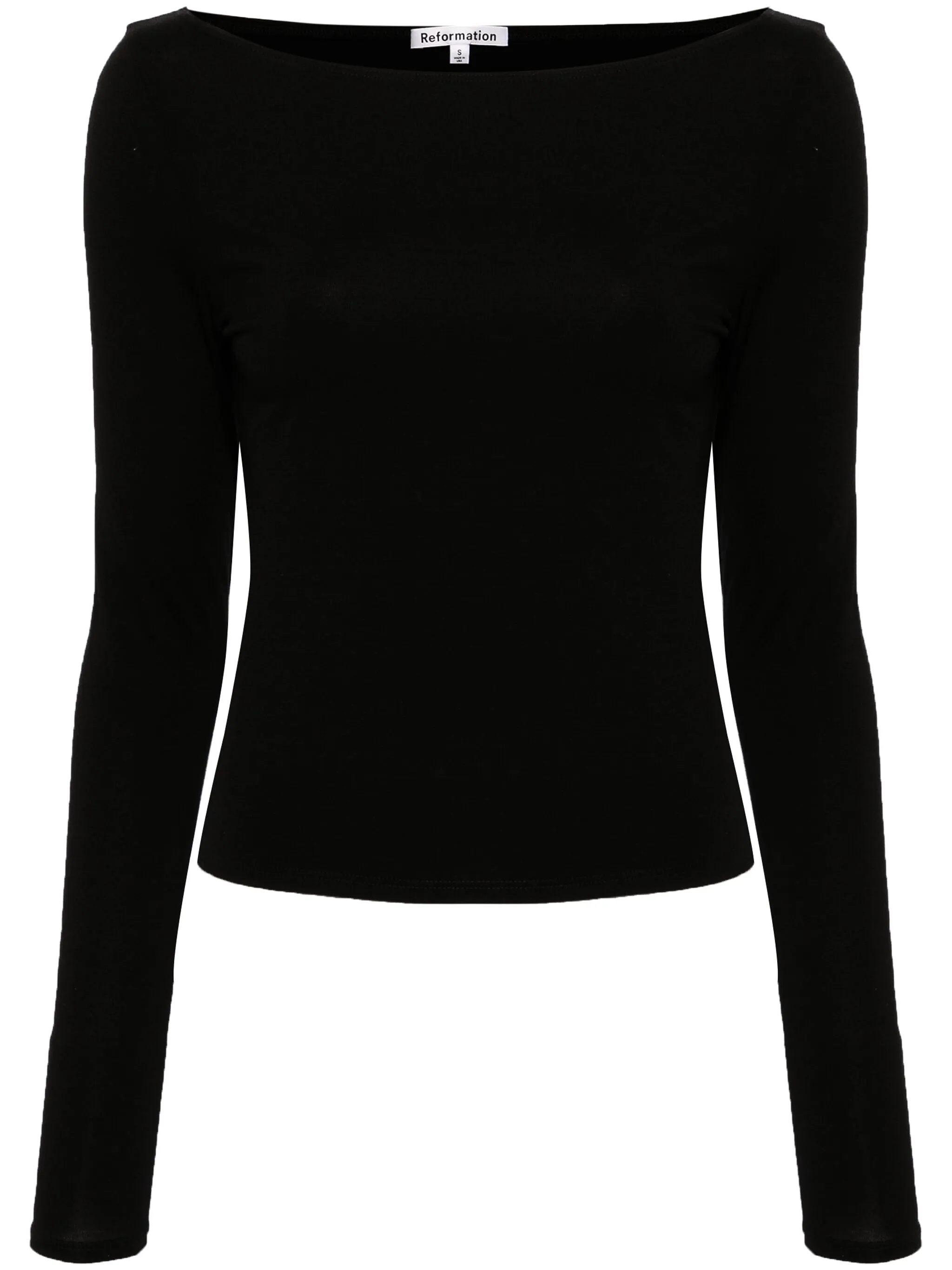 

Топ Wiley с вырезом-лодочкой Reformation, черный