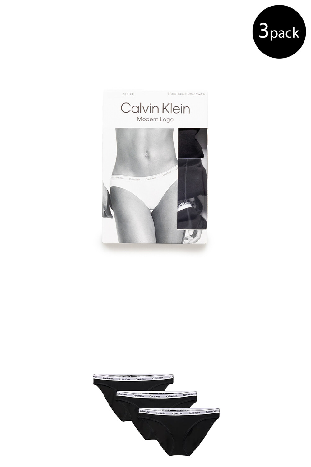 

Трусы женские Calvin Klein слипы 3 шт, черный