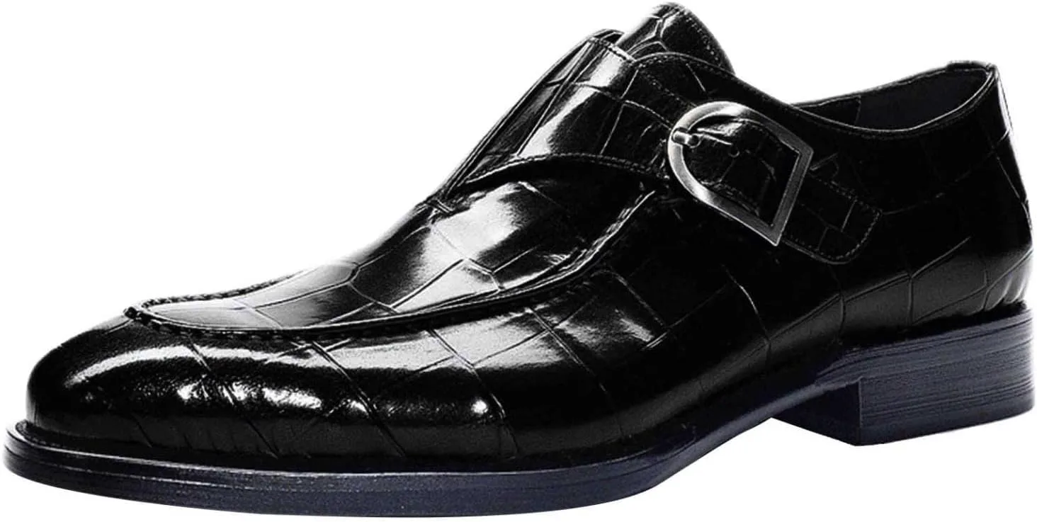 

Мужские туфли Hbeylia Prince, классические модельные туфли с пряжкой, кожаные, с заостренным носком, оксфорды для смокинга с крыльями, противоскользящие, для ходьбы и вождения, для офиса, работы, свадеб и вечеринок, черный