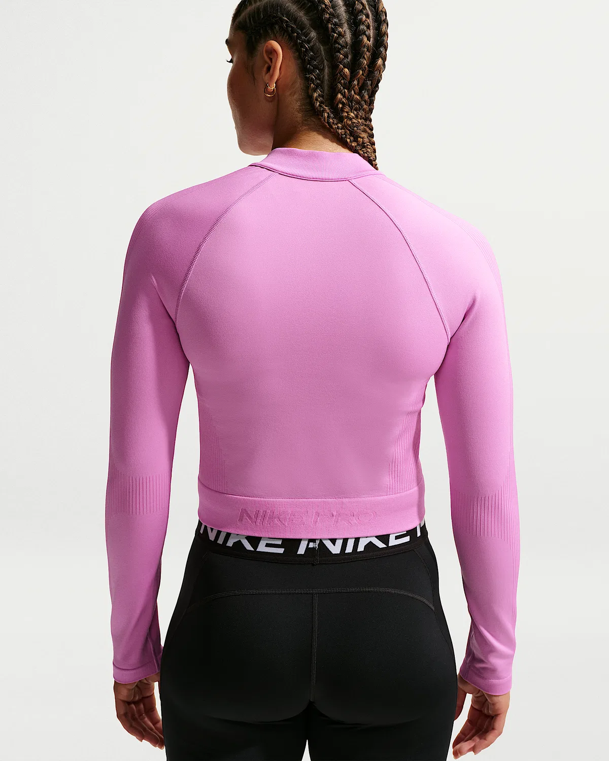 Женская тренировочная куртка на молнии Nike Pro Seamless, Light Magenta — фото 2