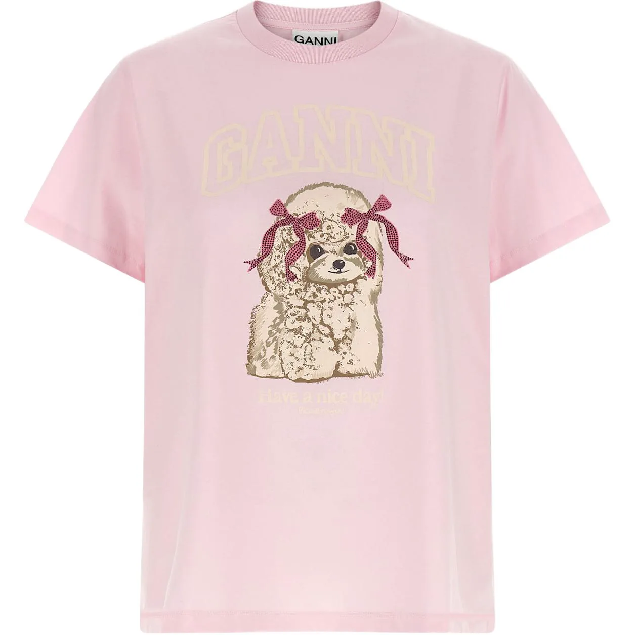 

Футболка с втачным рукавом Unisex GANNI, розовый