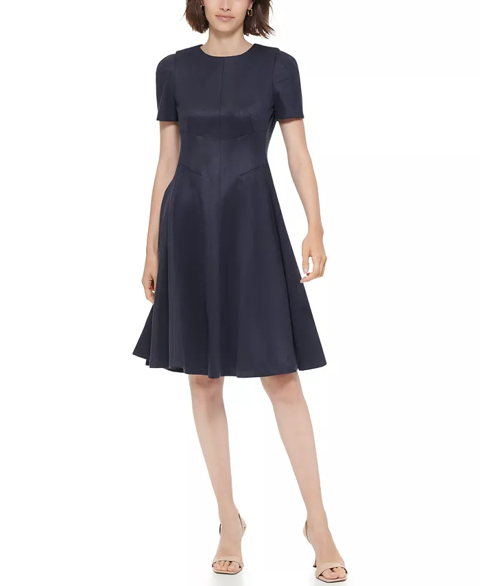 

Женское платье-трапеция короткое Calvin Klein, синий