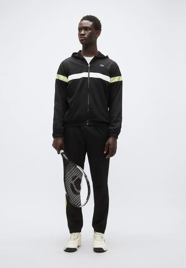 Теннисный спортивный костюм, спортивный костюм с капюшоном Lacoste Sport, Black/White — фото 2