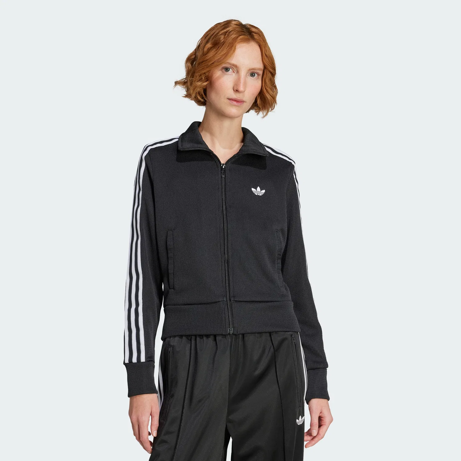 Женский вязаный спортивный топ Firebird Adicolor, чёрный/белый, от Adidas