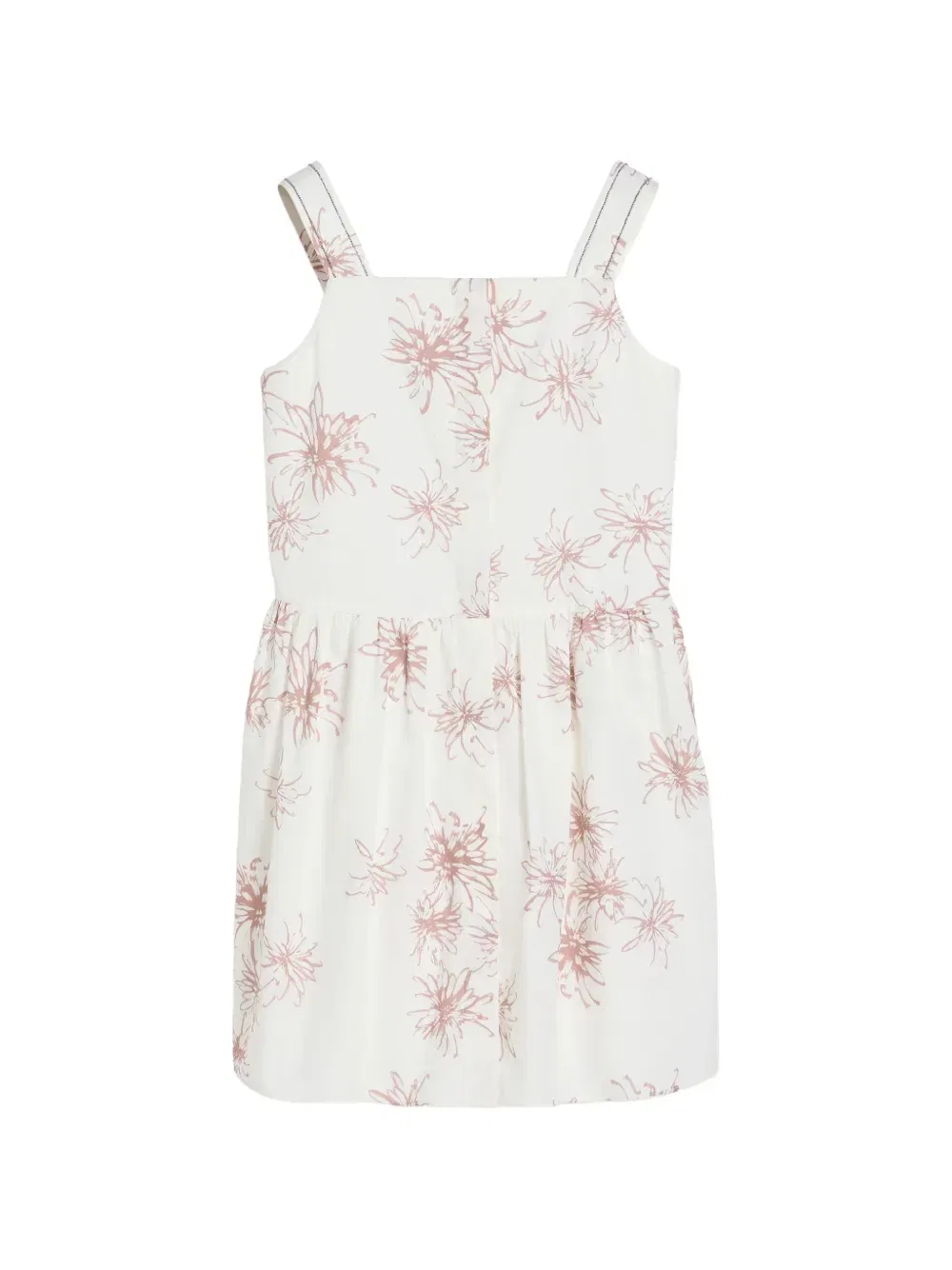 Поплиновое платье с декором Monili Brunello Cucinelli Kids, белый