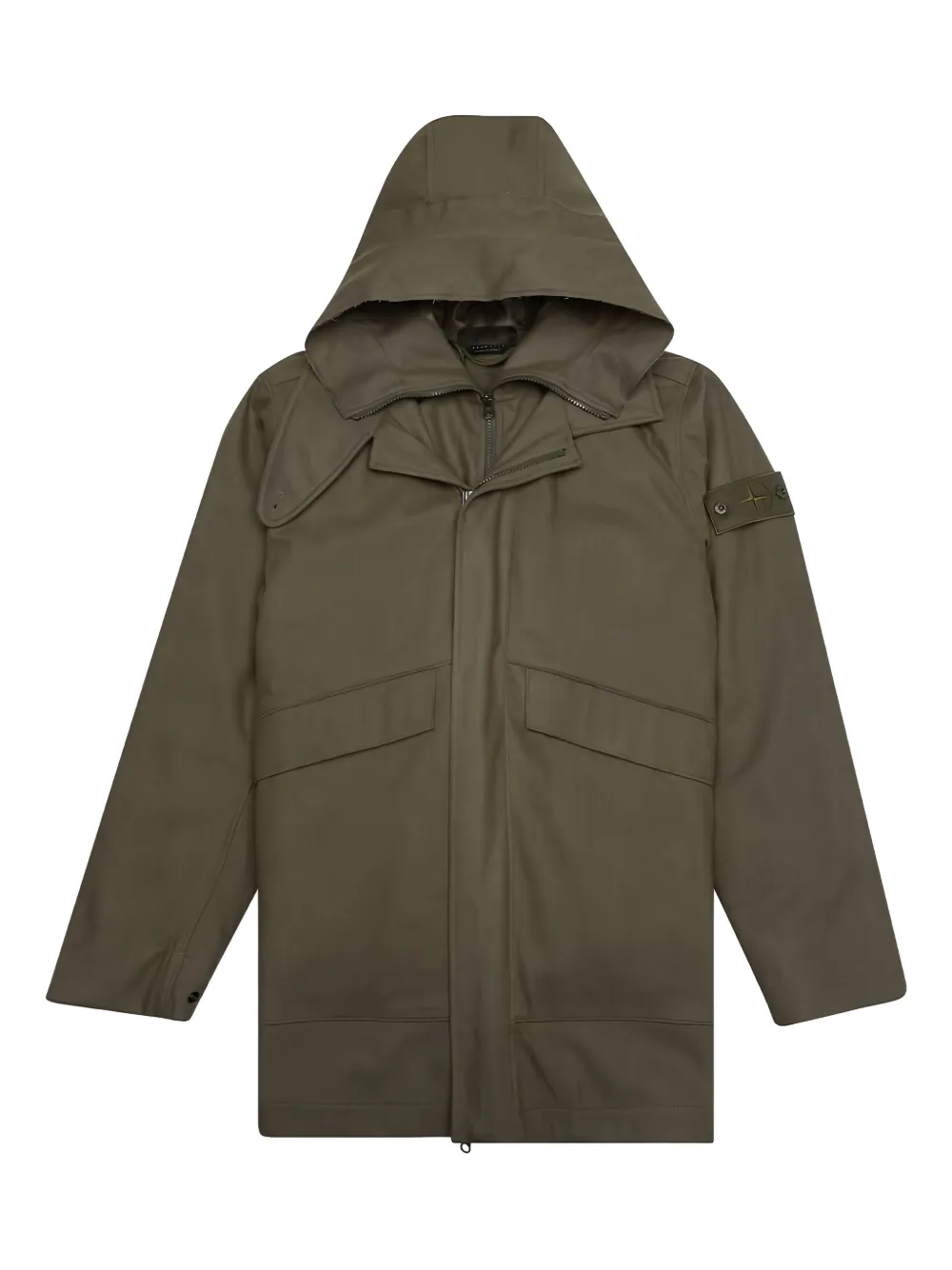 

Хлопковая куртка с капюшоном Stone Island, зеленый
