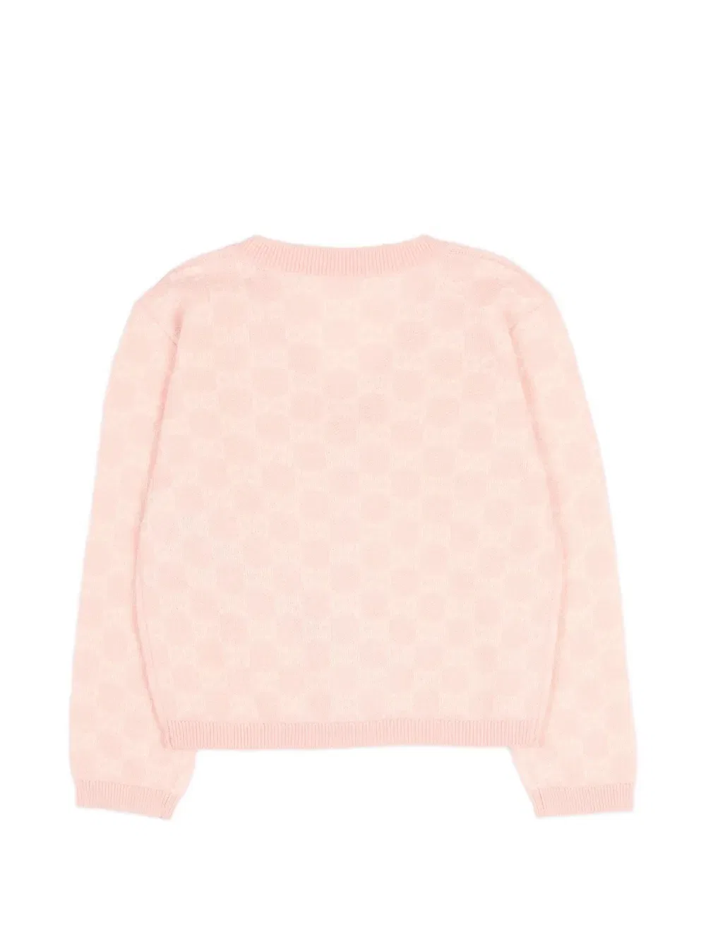 Жаккардовый кардиган с узором Gg Gucci Kids, розовый — фото 2