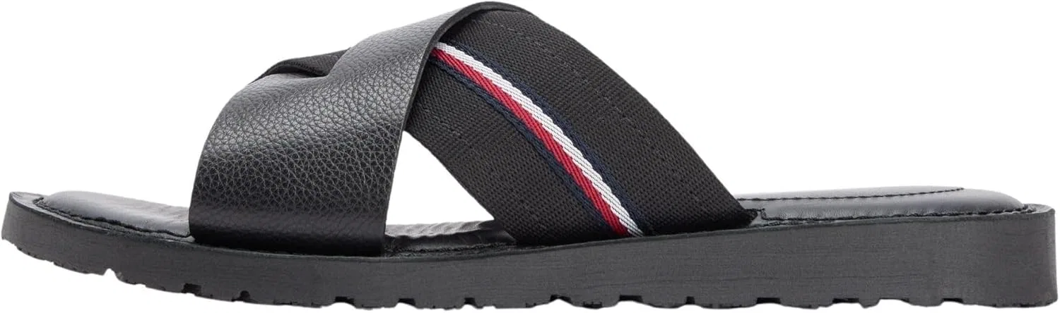 Мужские сандалии Tommy Hilfiger Core Hilfiger Lth Criss C Fm0fm05783 на плоской подошве, Black